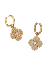 rose en camellia oorbellen hoops met bloemen