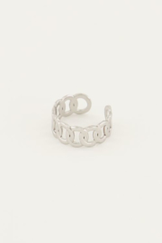 My Jewellery ring | verstelbare ring met overlappende rondjes zilver.*