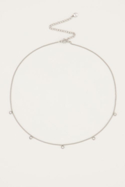 my jewellery ketting | Stras vijf steentjes zilver