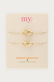 MyJewellery Forever Connected armbanden met klaver set goud