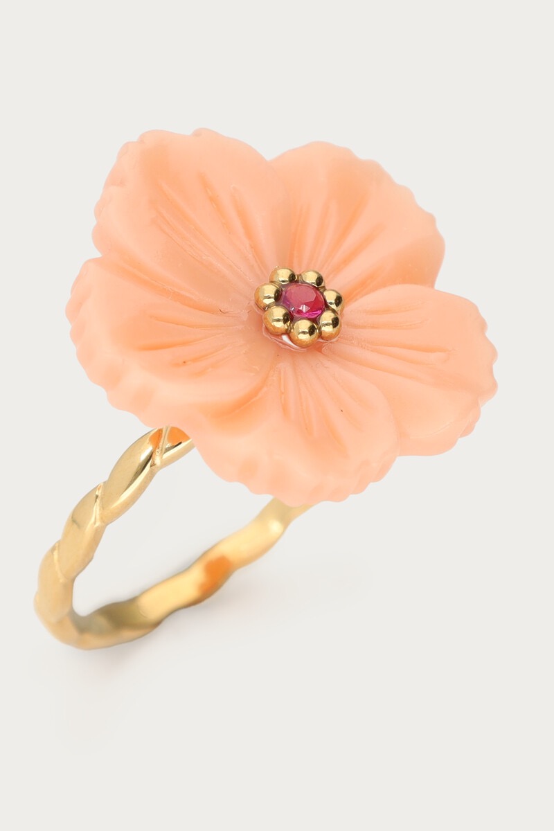 My Jewellery Botanical ring met peach bloem