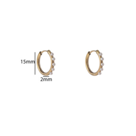 Go Dutch Label oorbellen Pearl Hoop goud