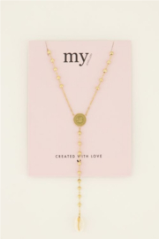 my jewellery ketting | Sunchasers ketting Y-vorm met schelp goud