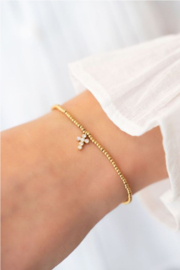 My Jewellery armband | Bold Spirit elastische armband met strass kruis