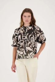 zusss blouse pofmouw met print multikleur