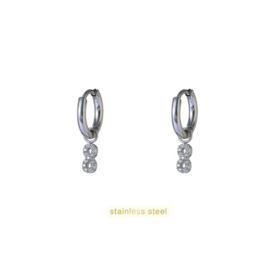 Go Dutch Label oorbellen Sparkly Infinity Hoop zilver