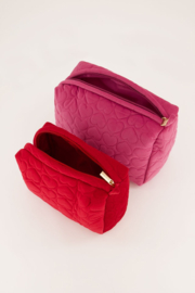 My Jewellery roze en rode toilettassen set met hartjes