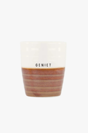 Zusss koffiemok geniet wit/brique