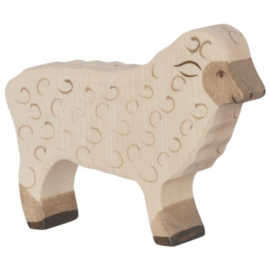 Holztiger schaap wit staand