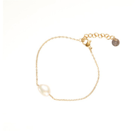 Go Dutch Label armband | grote parel goud.