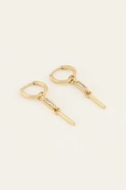 My Jewellery Oorringen met steentje en staaf