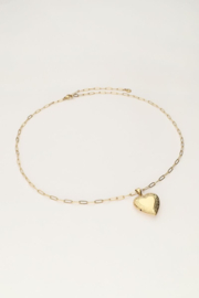 My Jewellery Vintage schakelketting met hart medaillon goud