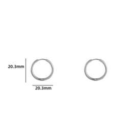 Go Dutch Label oorbellen | hoop 2 x 16mm zilver