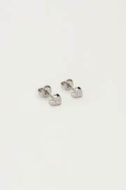My jewellery oorbellen studs hart strass zilver