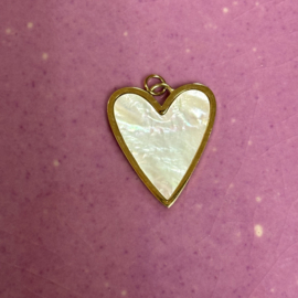 My Jewellery bedel hart parelmoer goud