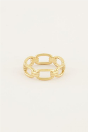 My jewellery ring | goud iconic ring met schakel.*