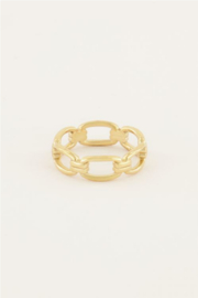 My jewellery ring | goud iconic ring met schakel.