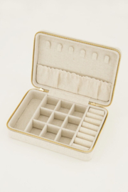 My Jewellery beige linnen look sieraden etui groot
