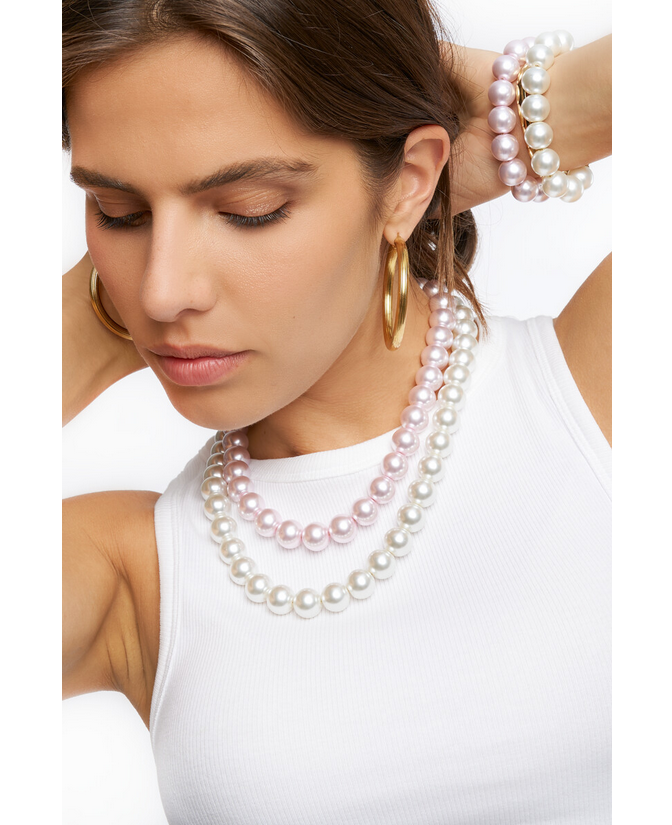 My Jewellery Armband met witte glas parels
