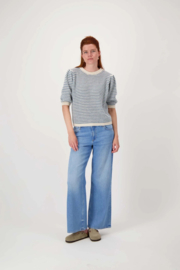 zusss Gestreepte Trui Met Contrast Ribs