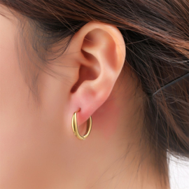 Go Dutch Label oorbellen oval shape hoop 12mm goud