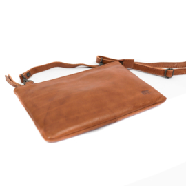 Bear Design | leren schoudertasje / crossbodytas "Sally" cognac