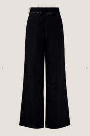 zusss linnen broek met tape details black