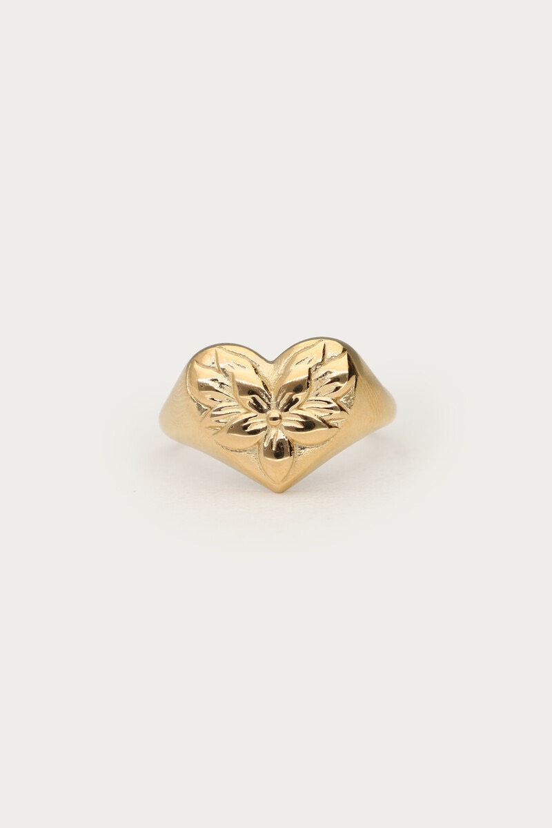 My Jewellery Botanical statement ring met bloemen hart