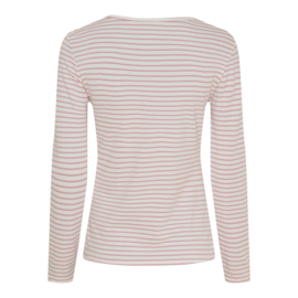 Marta Du Chateau t-shirt - long sleeved tee rose/white