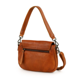 Bear Design Klein schoudertasje met flap 'Paloma' cognac