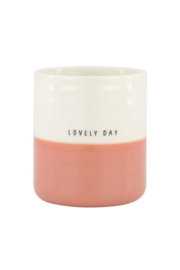 Zusss geurkaars reactive glaze lovely day L wit/roze