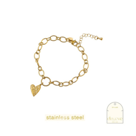 Go Dutch Label armband huge heart Bracelet goud