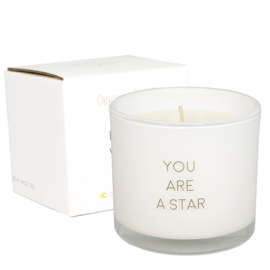 My Flame geurkaars met wens-armband - you are a star - fresh cotton