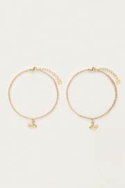 My jewellery Love forever connected armbanden set met zwanen goud