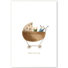 ansichtkaart vilt welkom lieve baby
