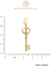 rose en camellia bedel sleutel met steentje