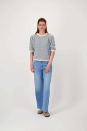 zusss Gestreepte Trui Met Contrast Ribs
