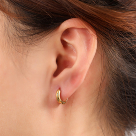 Go Dutch Label oorbellen essential hoop 3mmx7mm goud