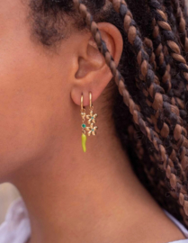 My Jewellery oorbellen sunrocks met dubbele bloem goud