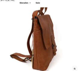 Bear design Rugzak/schoudertas 'Jesse' cognac