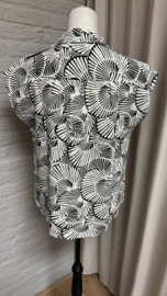 zusss top met grafische print of white/zwart