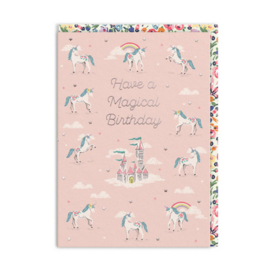 Ohh Deer wenskaart have a magical birthday eenhoorns