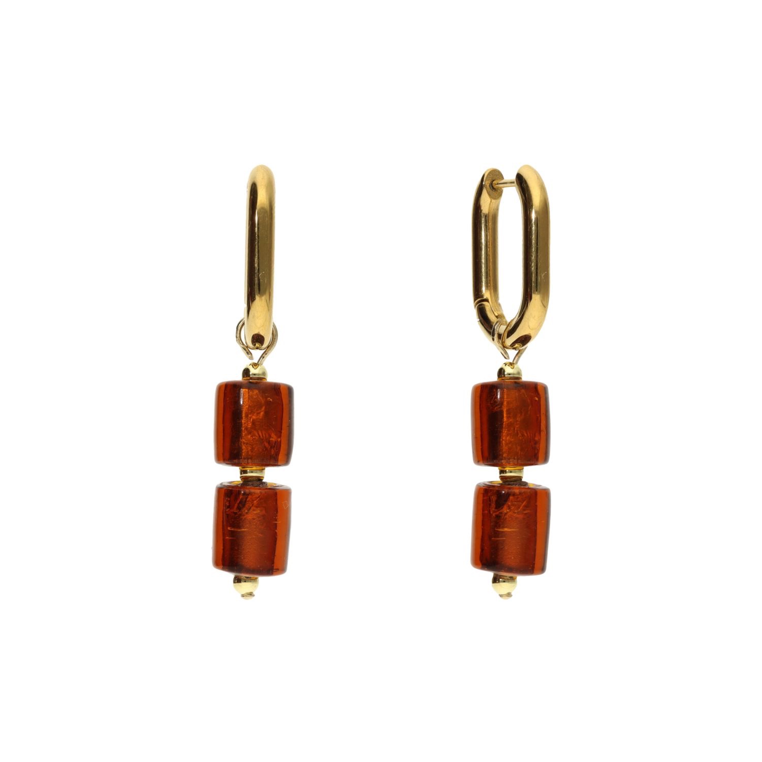 camps & camps oorbellen Glass Smoked Topaz