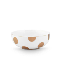 Pip studio bowl dot delight whitegold 15cm