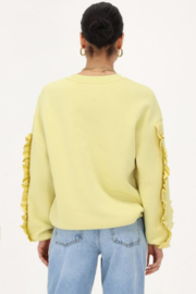 My Jewellery woven ruffle sweater geel
