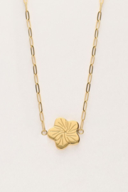 My Jewellery ketting | art schakelketting met bloem goud