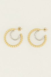 My Jewellery oorbellen | oorringen bolletjes dubbel goud/zilver *