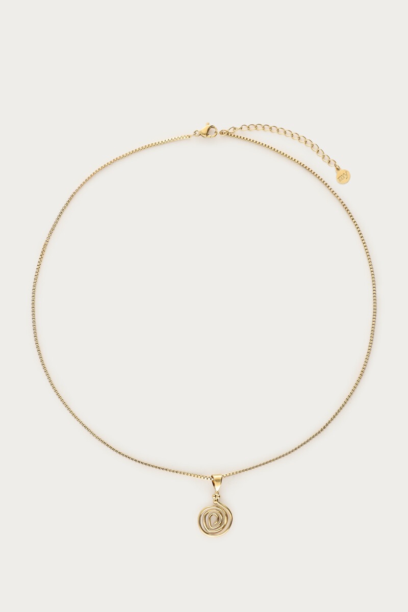 My jewellery Nomads ketting met minimalistische swirl goud