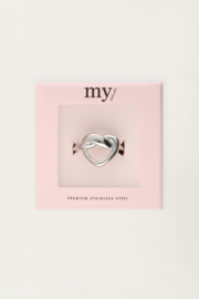 My Jewellery verstelbare ring met getwist hartje zilver