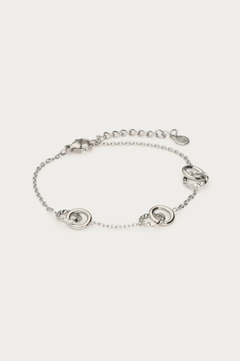 My jewellery Armband met driedubbele cirkels zilver